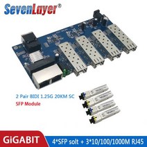 파이버 스위치 4F3E 미디어 컨버터 이더넷 4 Sfp 3 RJ45 1.25G 산업용 등급 기가비트 1000M, [05] SC 20KM