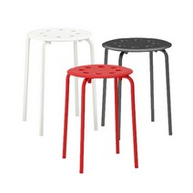 이케아 MARIUS 스툴 레드/블랙/화이트, 블랙