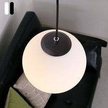 미도라이팅 FL-1004 유리볼펜던트 유백유리 150mm/200mm/식탁등 주방등 거실등, 200mm, 오스람 스틱구12W[주광색]1, 검정