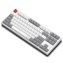 KEYXGSUL 유무선 2.4G PBT 이중사출 키캡 핫스왑 게이밍 기계식 키보드, 회색, 청축