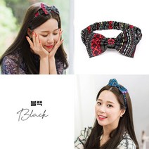 더씰 리본패턴헤어밴드 보헤미안 헤어반다나 패션 머리띠