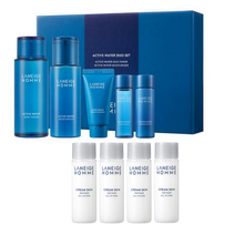 라네즈 옴므액티브 워터 2종세트+옴므크림스킨25ml*4, set