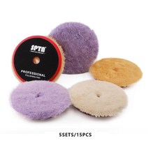 광택기 자동차 차량 패드 폴리셔 폴리싱 차량용 셀프광택 대량 울 고밀도 양모 폴리쉬, 5sets 믹스 컬러, 5인치 지지대
