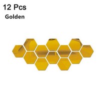 벽면 거울 시공 붙이는 시트지 팔각 육각 벽걸이 아크릴 부착 전신12pcs 3d diy 벽 스티커 홈 장식 거실, 100x85x50mm, 황금