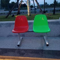 버스 야구장 의자 대기실 카페 테라스 대기의자 벤치, 2인 레드/그린