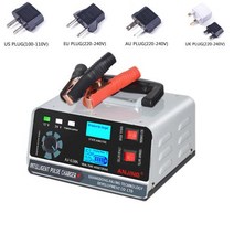 오토바이배터리 자동차 충전 자동복원기 스마트 배터리 충전기 12V24V 대형 전력 400w 트럭 보트 오토바이용 펄스 수리, US Plug