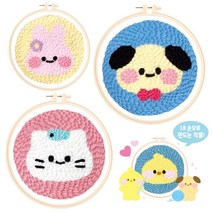 윤슬201 9000 펀치 니들 자수 랜덤1개 DIY 키트 자수 펀칭 취미생활 만들기 스킬자수 동물 수예