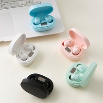 WITH SK 블루투스이어폰 SK120 무선이어폰 배터리잔량 표시, 핑크