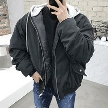 용된다 남자 겨울 3온스 웰론 스웨이드 후드 항공점퍼