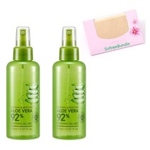 SoltreeBundle 2피스 수딩 모이스처 알로에 베라 92% 수딩 젤 미스트 150ml SoltreeBundle 오일 블로팅 페이퍼 50개
