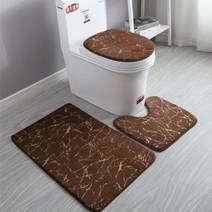 욕실세트 욕실소품 화장실용품 호텔욕실용품 욕실공사 화장실공사 home living room 욕실 화장실 매트 세트 gold printing, 3p1005브라운