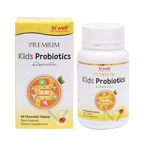 Hi Well Premium Kids Probiotics 60Chewable Tablets, 1개, 60ChewableTablets