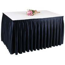 파티 행사용 사각 식탁 천 테이블 스커트 보 커버 4m 주름 뷔페 야외 박람회 연회장 웨딩홀, 상품선택, 4m-아이보리, 본상품선택