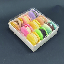 투명 마카롱 상자 1513 (10매/개당850원) 가로15X세로13cm 종이받침 포함