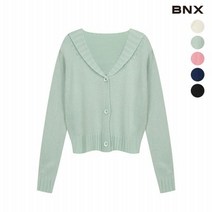 BNX 여성 브이넥 숄카라 크롭 가디건