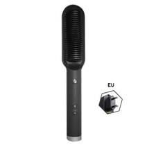 포마드빗 헤어 빗 세팅 스트레이트 컬러 듀얼 사용 드라이어 앞머리 컬링로드 브러시 컬링, 04 EU Black