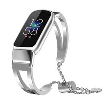 금속 스마트 워치 스트랩 합금 팔찌 시계 교체 용 Fit-bit luxe luxury wristband, 03 은