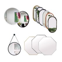 A6마트 거울 35종 모음 욕실거울 벽거울 화장거울 당일발송, 피치거울 블랙(선반형거울)
