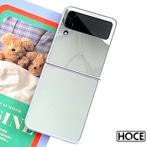 HOCE 갤럭시 Z 플립4 / Z플립3 적용 리얼 풀미러 제트플립4 거울케이스+플라워 스트랩 키링