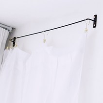모모 커튼 벽고정 행거 주문제작 옷가게 커텐 헹거 맞춤, 검정색