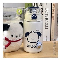 학생용 스텐텀블러 물통 콜드컵 마이멜로디 대용량 산리오캐릭터 시나모롤 스텐물병 원터치, 화이트 파차 도그 400ml