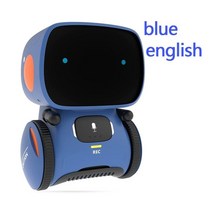 Emo 로봇 스마트 로봇 음성 명령 센서 노래 춤 반복 장난감 어린이 소년 소녀 말하기, Blue English, Blue English