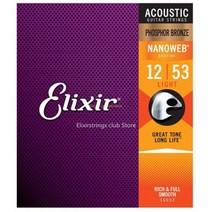 해외 Elixir-어쿠스틱 기타 스트링 16052 인청동 나노웹 포함®초박형 필름 스트링. 012 .016 .024 .032 .042 .053220959, Phosphor Bronze16052, Phosphor Bronze16052_CHINA