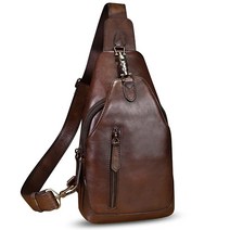 오토바이트렁크 천연 가죽 슬링 백 크로스바디 지갑 오토바이 핸드메이드 하이킹 데이팩 레트로 숄더 백팩 빈티지 체스트 백 다크그레이 독특함