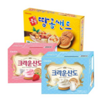 크라운 산도 딸기161g +산도 밀크161g +국희 땅콩샌드372g 각2개씩(총6개)), 1세트