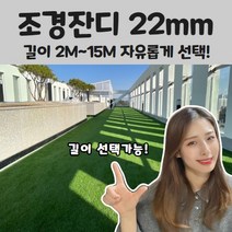 조경 인조잔디 22mm 폭 2m x 길이 1m ~ 15M 선택구매 가능!, 폭2M x 길이7M