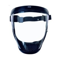 안면보호 마스크 예초 목공 그라인더 작업 고글 보안경 쉴드 K-PRO 2.0 검정 테두리 투명면, 1개