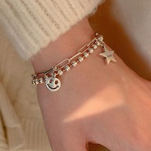 캐주얼 스마일 체인 레이어드 팔찌 A046