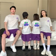 모녀커플룩 아빠아들커플룩 스냅 촬영 여행 단체티 복장 일본 만화 반팔 캐주얼 유명티셔츠