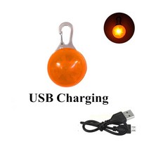 강아지 led 빔 펜던트 야광 목줄 애완 동물 리드 목걸이 luminous bright decor collars for dogs night light 손전등 dog cat 밤, 주황색 USB