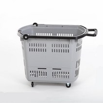 이퍼피 바퀴달린 대형마트 장바구니 손잡이있는 카트 바구니, 1개, 라지 그린