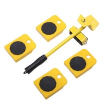 무거운가구옮기기 만능지렛대 5/8PCS 가구 발동기 리프터 전송 세트 1 휠 바 4 이동 롤러 도우미, 한개옵션1, 04 5PCS Yellow - Square