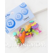 퀼팅맘 Dress it up 드레스잇업 수입 플라스틱 캐릭터 단추세트 단추, 1팩, cheers!
