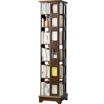 4면 원목 책장 이동식 서재 거실 좁은 회전책장 장, 일반모델월넛컬러의5층확대