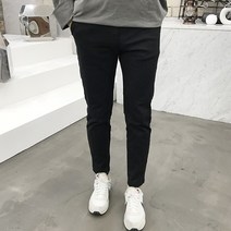 용된다 남성용 코튼 워싱 스판 밴딩 면바지