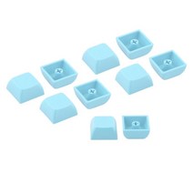 10x PBT 키 캡 세트 체리 MX 스위치 용 DIY 교체 부품 게임 애호가, 2x2x8.5mm, 라이트 블루