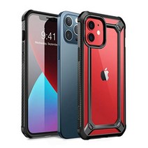 SUPCASE iPhone 12iPhone 12 Pro 6.1 인치 케이스 2020 후면 클리어 충격 흡수 카메라 보호 미군 MIL 규격 무선 충전 스트랩 홀 부착 높은 인연 설계 아이폰 보호 커버 내충격 경량 EXO 시리즈