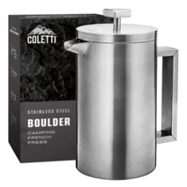 커피내리기 내리는기계 카페 영업 가정용커피머신 COLETTI 볼더 캠핑 프렌치 프레스아메리칸 프레스 대형 단열 커피 메이커 u2013 10 CUP, 솔질된 강철