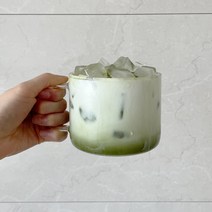1+1 로웰일자원형머그와이드 내열유리컵 머그잔 홈카페 유리컵 커피잔 500ml