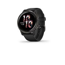Garmin 스마트워치 Venu Sq Music 밝은 터치스크린 디스플레이가 있는 GPS 음악감상 최대 6일, Smartwatch, Slate Bezel with Black Case an