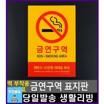 과태료 부과 경고 부착식 금연 표지판 싸인보드 문구사무용품 금연표지판 아크릴표지판 안내판 사무용품점