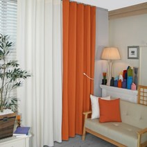 [나산] 커튼 면 100 피치스킨가공 261-G 135x150cm +레일 타이백