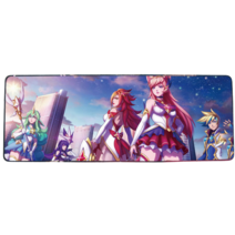 롤 LOL 디자인 마우스 패드 79종 시리즈 리그 오브 레전드 장패드 3mm 두께, 800x300mm + 3mm개, 로즈 레드 가디언
