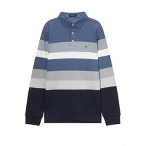 [20FW 헤지스 남성]블루 컬러블록 면 긴팔카라티셔츠WHTS0D533B2