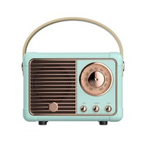 감성 레트로 블루투스 스피커 거실 인테리어 라디오 만화 야외 카드 서브우퍼 휴대용 미니, 푸른