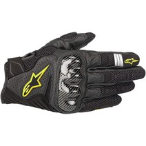 Alpinestars 블랙/화이트 Sz L 알파인스타 SMX-1 에어 V2 통기성 가죽 오토바이 장갑153888, Large_Black/Fluorecent Yellow